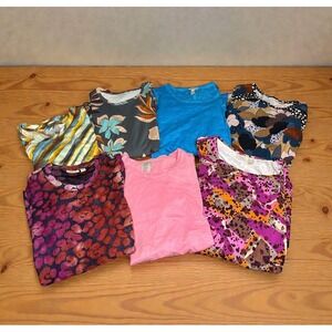 LOGO by Lori Goldstein Women's Tops Sz 2XS (XXS) Lot of 7 Printed & Solid Shirts